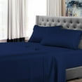 thumbnail image 1 of California King Size 800 Thread Count Luxury Extrasoft 100% Egyptian Cotton 4 Piece Sheets Set in Hotel Quality Navy Blue Solid 16 Inch Deep Pocket, 1 of 5