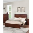 thumbnail image 1 of California King Size Bed 2-Panel Design Headboard Chic Simple Light Tan Finish Wooden Bedroom Furnuiture 1pc Bedframe, 1 of 4