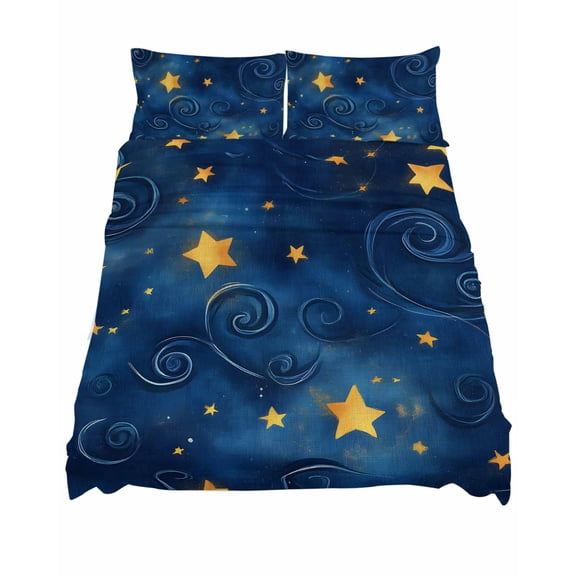 California King Size Blue Starry Sky Sheet Sets Star Galaxy Fantasy Soft Breathable Microfiber Bed Sheets Deep Pockets 4 Piece Bed Sheets Set, 1 Fitted Sheet, 1 Flat Sheet & 2 Pillowcases