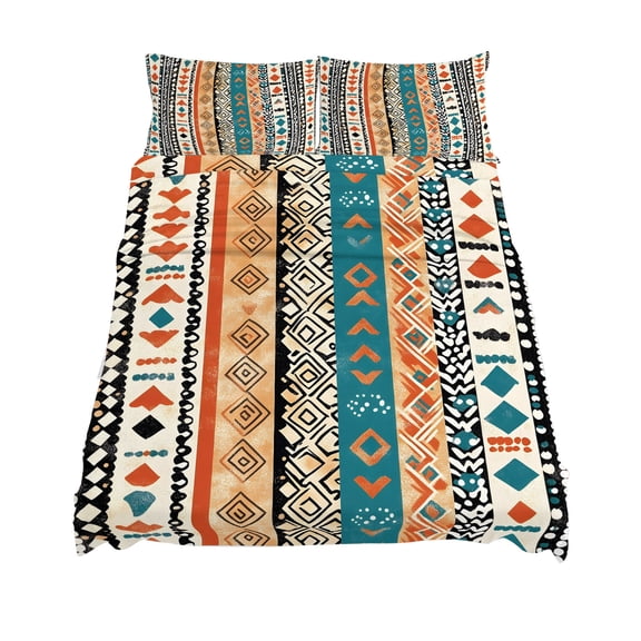 California King Size Bohemian Patterns Sheet Sets Coloed Seamless Stitching Soft Breathable Microfiber Bed Sheets Deep Pockets 4 Piece Bed Sheets Set, 1 Fitted Sheet, 1 Flat Sheet & 2 Pillowcases