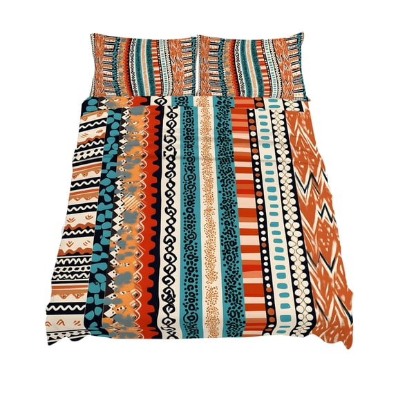 California King Size Bohemian Patterns Sheet Sets Retro Seamless Stitching Soft Breathable Microfiber Bed Sheets Deep Pockets 4 Piece Bed Sheets Set, 1 Fitted Sheet, 1 Flat Sheet & 2 Pillowcases