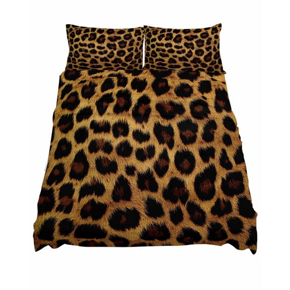 California King Size Fashion Wild Animal Sheet Sets Vintage Brown Leopard Print Soft Breathable Microfiber Bed Sheets Deep Pockets 4 Piece Bed Sheets Set, 1 Fitted Sheet, 1 Flat Sheet & 2 Pillowcases
