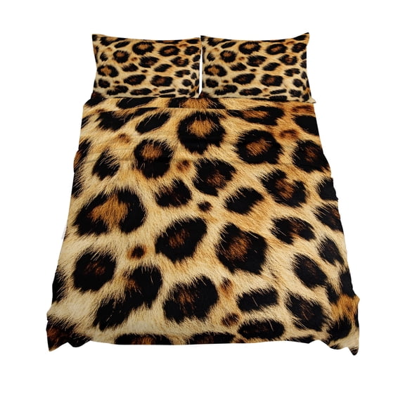 California King Size Fashion Wild Style Sheet Sets Vintage Brown Leopard Print Soft Breathable Microfiber Bed Sheets Deep Pockets 4 Piece Bed Sheets Set, 1 Fitted Sheet, 1 Flat Sheet & 2 Pillowcases