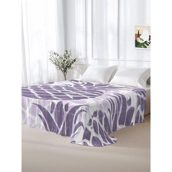 California King Size Flat Sheet Only,Summer Purple Pineapple Soft Top Bed Sheets Breathable Bedding Sheet Farmhouse Tropical Fruit Microfiber Hotel Luxury Top Sheets