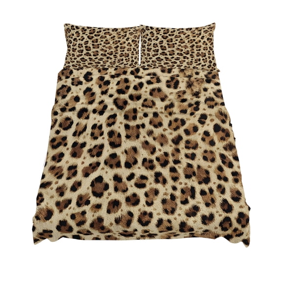 California King Size Leopard Wild Sheet Sets Brown Leopard Texture Soft Breathable Microfiber Bed Sheets Deep Pockets 4 Piece Bed Sheets Set, 1 Fitted Sheet, 1 Flat Sheet & 2 Pillowcases