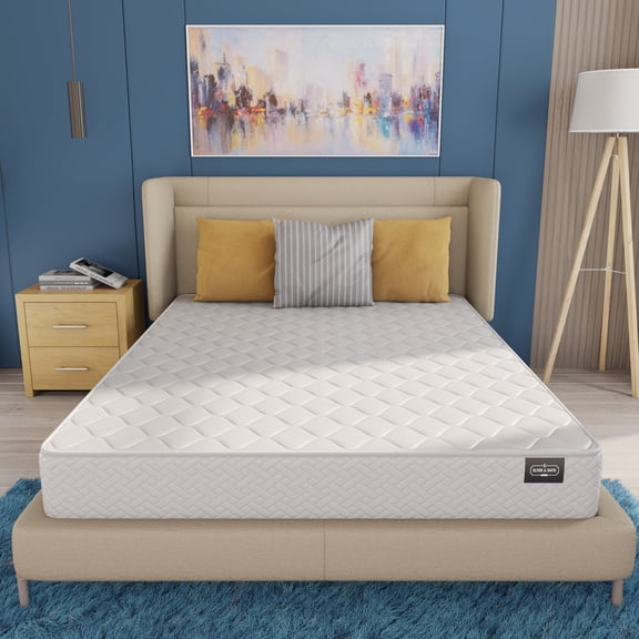 California King Mattress 8 Inches 72X84 White – Medium Firm Hybrid for Bed – Cal king Size Mattress Bonnell Springs Tight Euro Top High Density & Cool Comfort Foam – Rolled in a Box