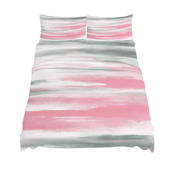 California King Size Pink Grey Sheet Sets Abstract Vintage Ombre Mottled Texture Farmhouse Soft Breathable Microfiber Bed Sheets 4 Piece Bed Sheets Set, 1 Fitted Sheet, 1 Flat Sheet & 2 Pillowcases