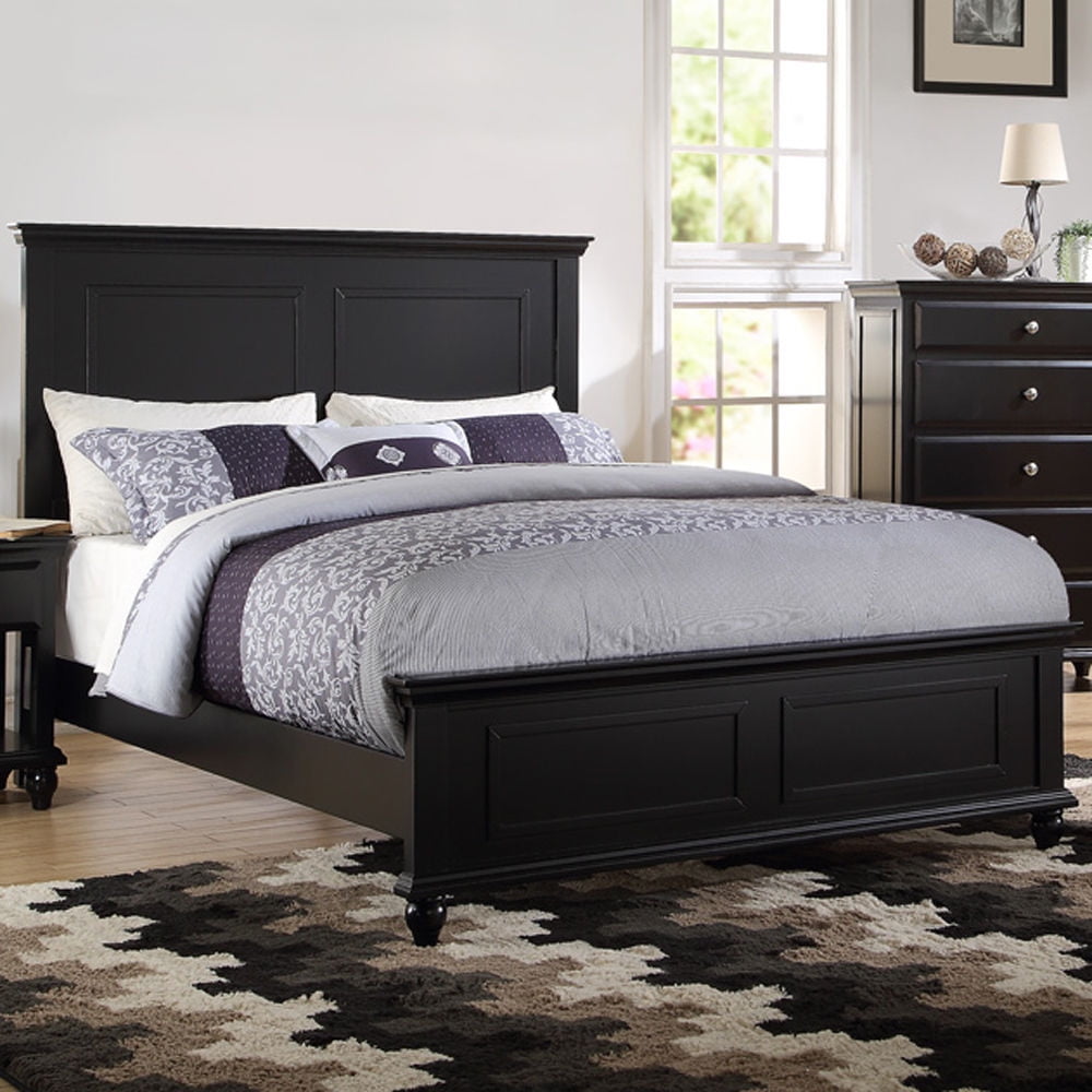 California King Size Platform Bed, Wooden Bed Frame with Headboard