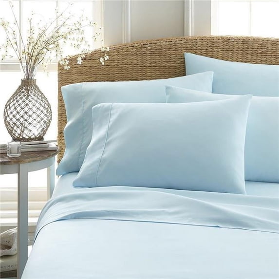 California King Size Premium Bamboo Sheet Set, Aquarius - 6 Piece