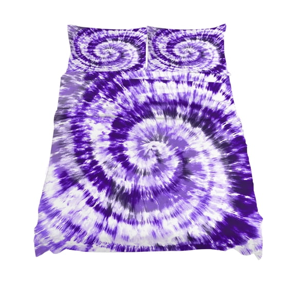 California King Size Purple Tie Dye Sheet Sets Modern Abstract Ombre Purple Psychedelic Tie Dye Soft Microfiber Bed Sheets 4 Piece Bed Sheets Set, 1 Fitted Sheet, 1 Flat Sheet & 2 Pillowcases
