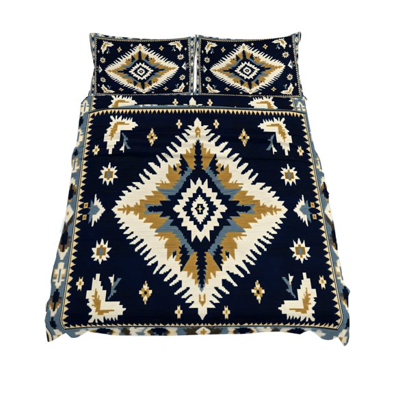 California King Size Retro Weaving Pattern Sheet Sets Ethnic Black Geometric Texture Soft Breathable Microfiber Bed Sheets 4 Piece Bed Sheets Set, 1 Fitted Sheet, 1 Flat Sheet & 2 Pillowcases