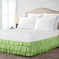 thumbnail image 1 of California King Size Tailored Drop Multi Ruffled Solid Bed Skirt with Adjustable Elastic Belt Microfiber Fabric Fade & Wrinkle Resistant Bed Frame Cover Easy to Fit & Care (24 Inch Drop, Sage), 1 of 4