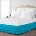 thumbnail image 1 of California King Size Tailored Drop Multi Ruffled Solid Bed Skirt with Adjustable Elastic Belt Microfiber Wrinkle Resistant Bed Frame Cover Easy to Fit & Care (10 Inch Drop, Turquoise Blue), 1 of 4