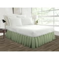 thumbnail image 1 of California King Size Tailored Drop Ruffled Solid Bed Skirt with Adjustable Elastic Belt Microfiber Fabric Fade & Wrinkle Resistant Bed Frame Cover Easy to Fit & Care (15 Inch Drop, Moss), 1 of 4