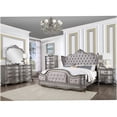 thumbnail image 1 of California King Upholstered Platform Bed with Tufted Headboard, Antique Silver Velvet Fabric, Wood Slat Support No Box Spring Needed, 1 of 5