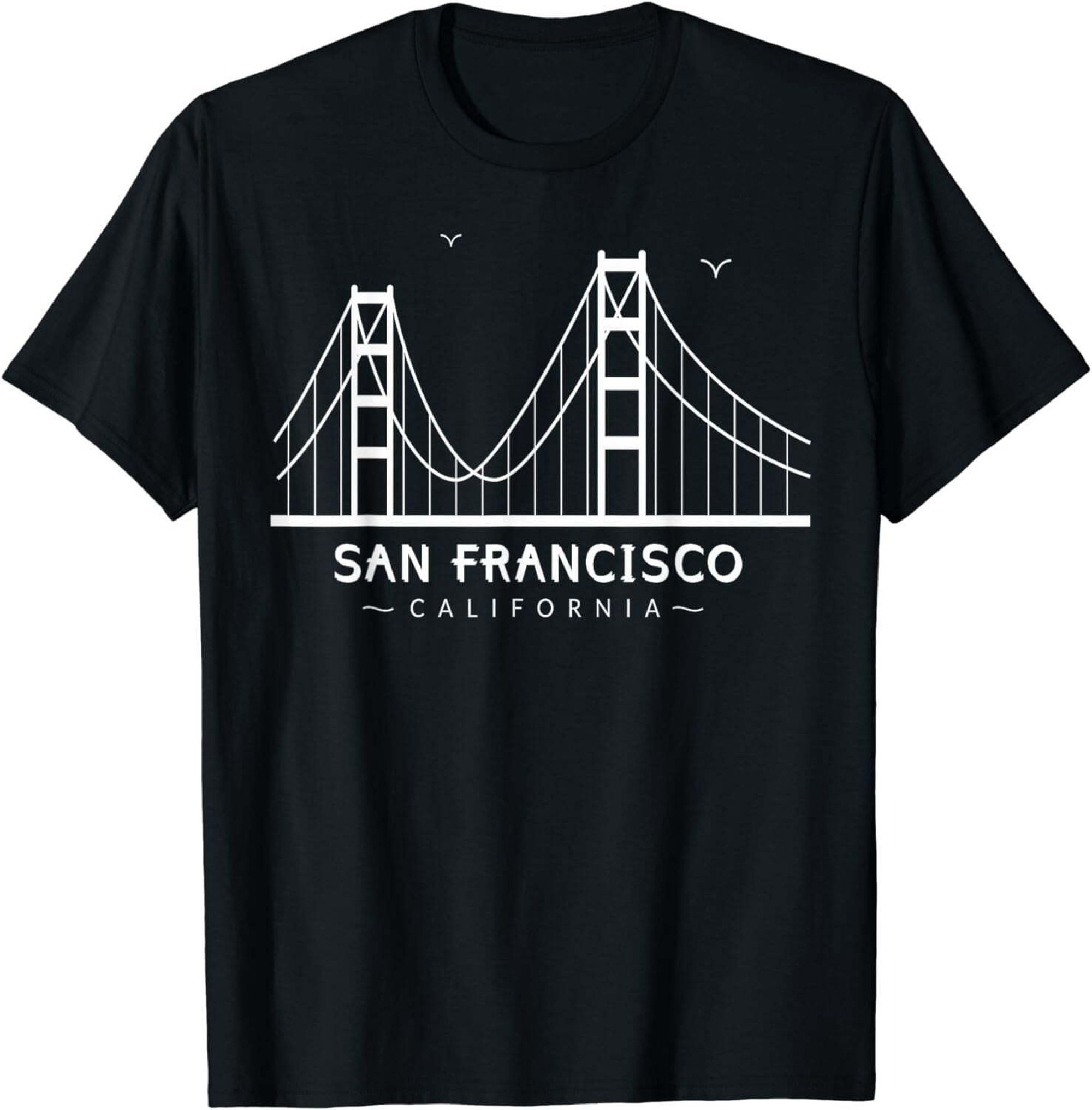 California Landmark T-Shirt: Golden Gate Bridge - Iconic USA Souvenir ...