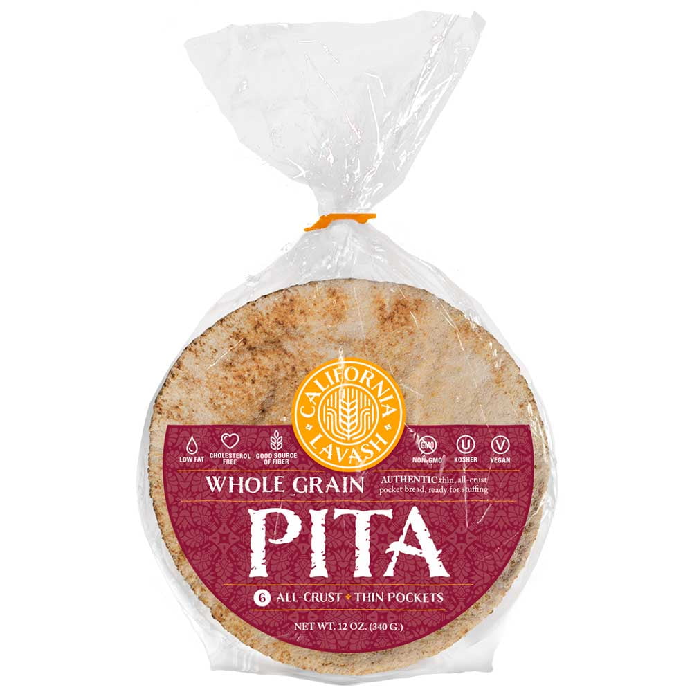 California Lavash Thin and Pocketed Whole Grain Pita, 12 Ounce 8 per