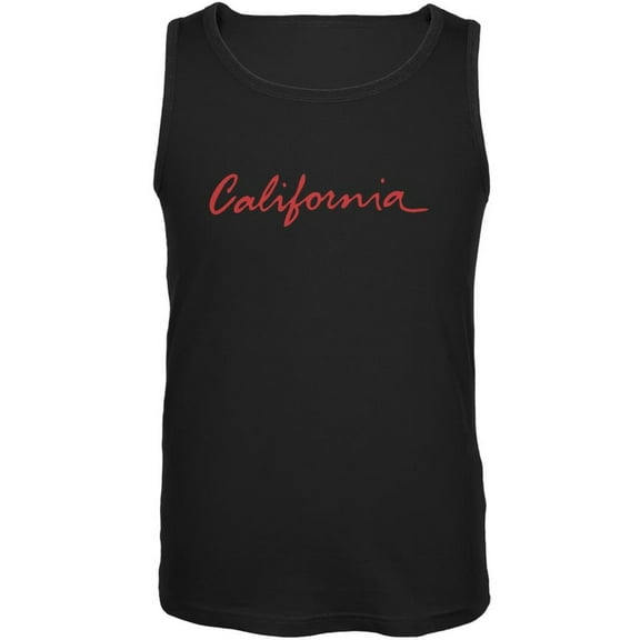 California License Plate Black Adult Tank Top - Large