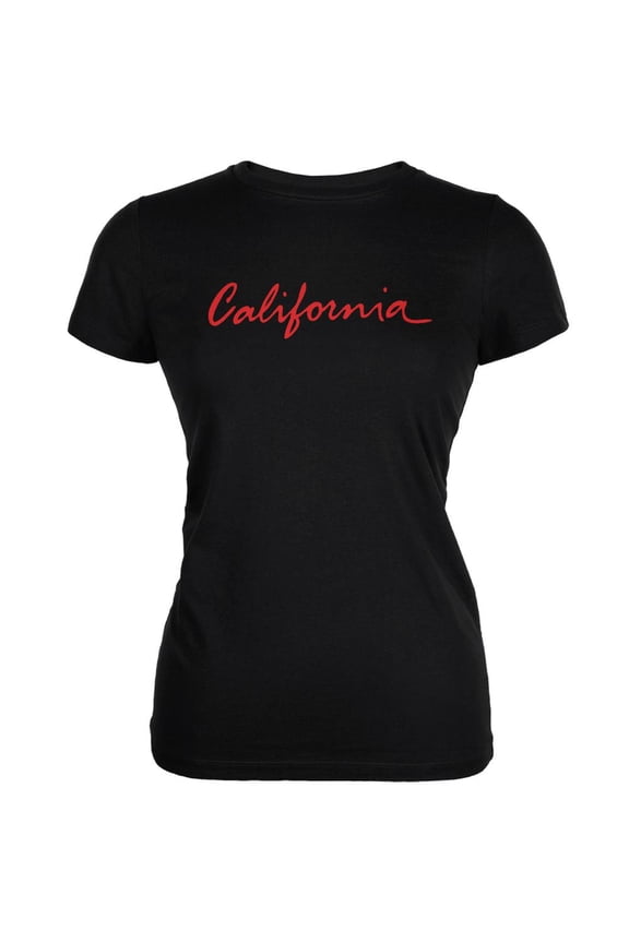 California License Plate Black Juniors Soft T-Shirt - 2X-Large