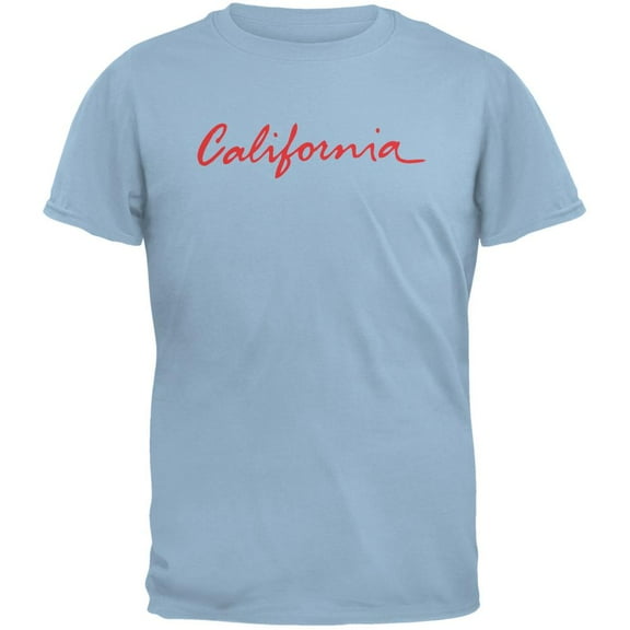 California License Plate Light Blue Adult T-Shirt - Medium