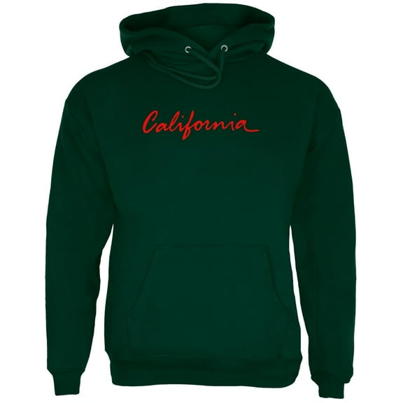 California License Plate Mens Hoodie Forest Green 2XL