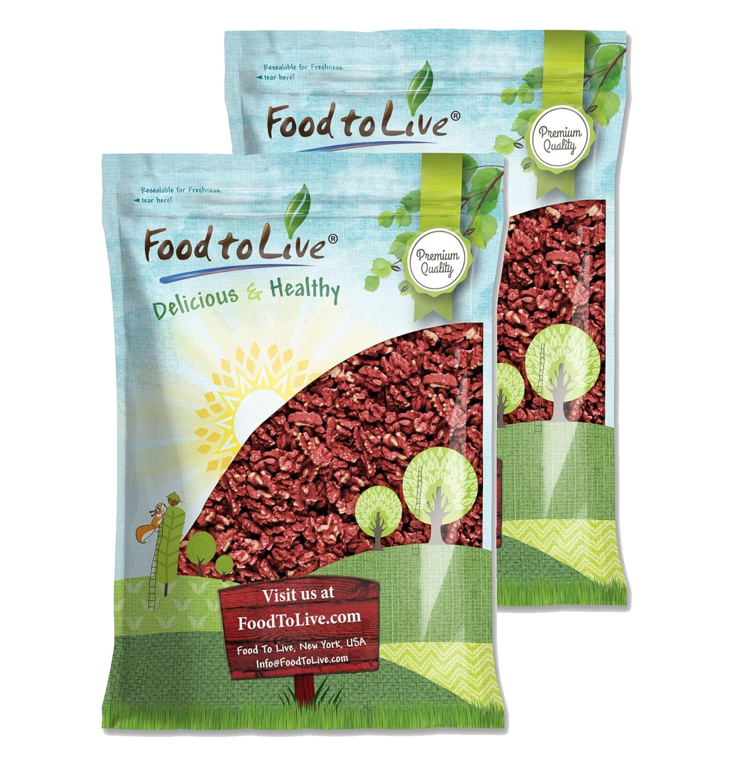 California Livermore Red Walnuts, 12 Pounds — Kosher, Raw, Vegan — by Food to Live