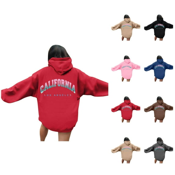 California Los Angeles Hoodie 2025 Y2K Graphic Hoodies with Pockets Streetwear Hooded Sweatshirt Hoodie Women Pullover