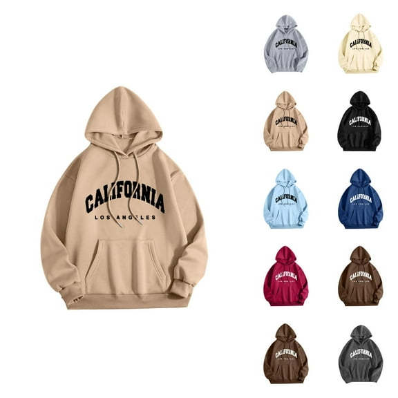 California Los Angeles Hoodies for Men 2025 Fall Winter Long Sleeve Hooded Sweatshirt with Pockets Pullover Hoody