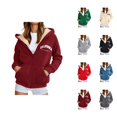 thumbnail image 1 of California Los Angeles Hoodies for Women Fall Winter Long Sleeve Fleece Lined Zip Up Hooded Sweatshirt Jacket with Pockets, 1 of 6