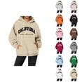 thumbnail image 1 of California Los Angeles Hoodies for Women Fall Winter Long Sleeve Graphic Hooded Sweatshirt with Pockets Pullover Tops, 1 of 5