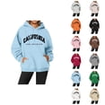 thumbnail image 1 of California Los Angeles Hoodies for Women Fall Winter Long Sleeve Graphic Hooded Sweatshirt with Pockets Pullover Tops, 1 of 7