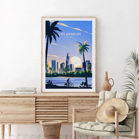California Los Angeles Travel Poster Art Home Decor Vintage Gift Living Room Dercor