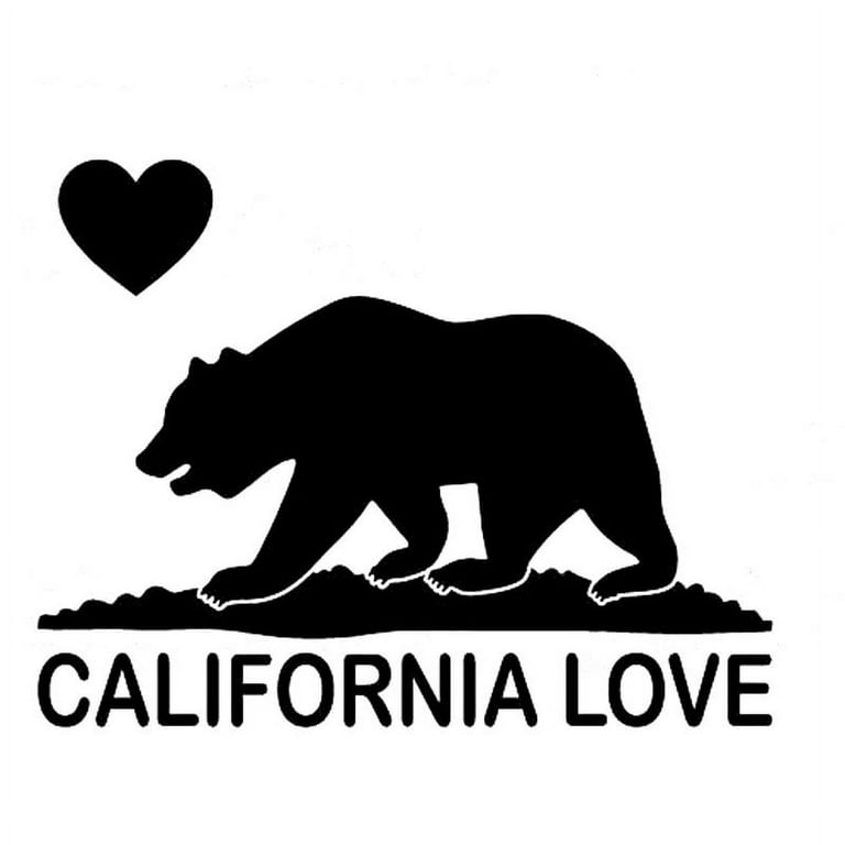 Black California Heart Decal Black California Heart Decal