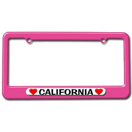 California Love with Hearts License Plate Frame