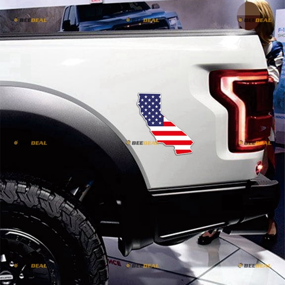 California Map American Car Magnet Magnetic Sticker Decal - 2 Pack Reflective 4" - for Truck Door Fridge Reusable Waterproof