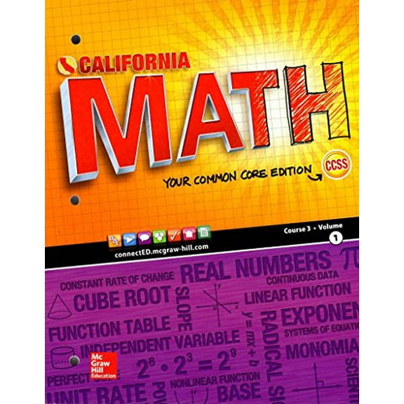 Pre-Owned California Math Your Common Core Edition Course 3 Volume 1 by Carter (Paperback), Textbooks, English