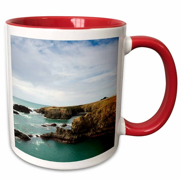 3drose, California, Mendocino Headlands State Park - Us05 Wbi1480 - Walter Bibikow, 11oz Two-tone Red Mug