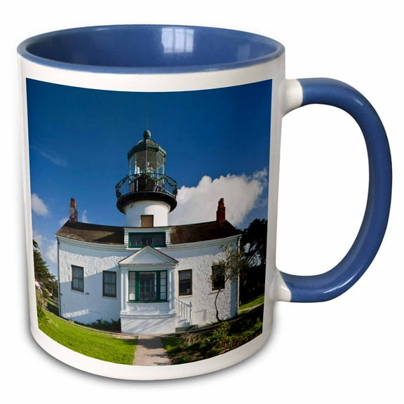 3drose, California, Monterey, Point Pinos Lighthouse - Us05 Wbi1192 - Walter Bibikow, 11oz Two-tone Blue Mug