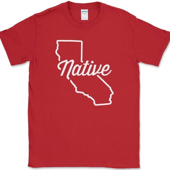 California Native T-Shirt Funny Humor State Pride CA Location Gift Tee - Red, 5XL