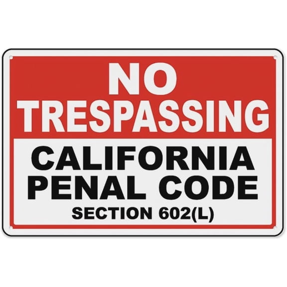 California No Trespassing Sign 8"x12" - Aluminum Tin Warning for Home Outdoor Garden, Durable Security Decor for California Property