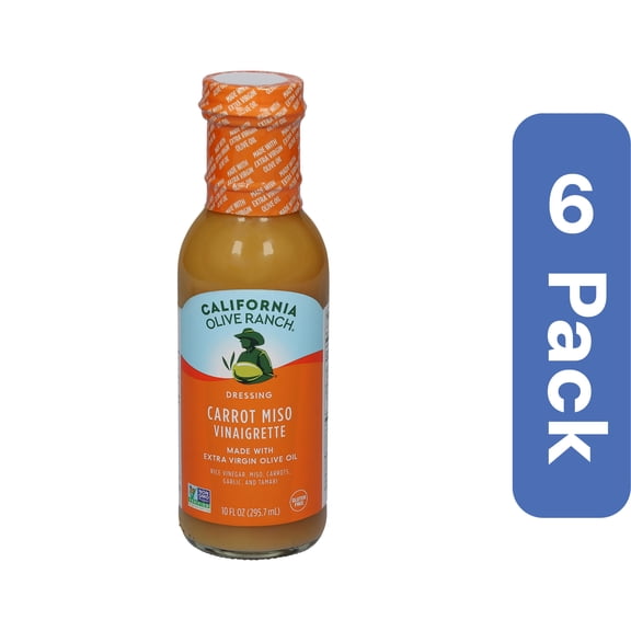 California Olive Ranch Carrot Miso Vinaigrette Dressing 10 fl oz (Pack of 6)