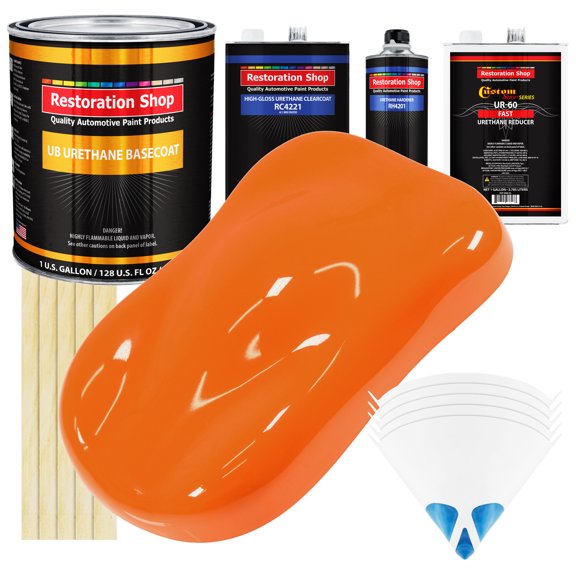 California Orange Gallon URETHANE BASECOAT CLEARCOAT Car Auto Paint FAST Kit
