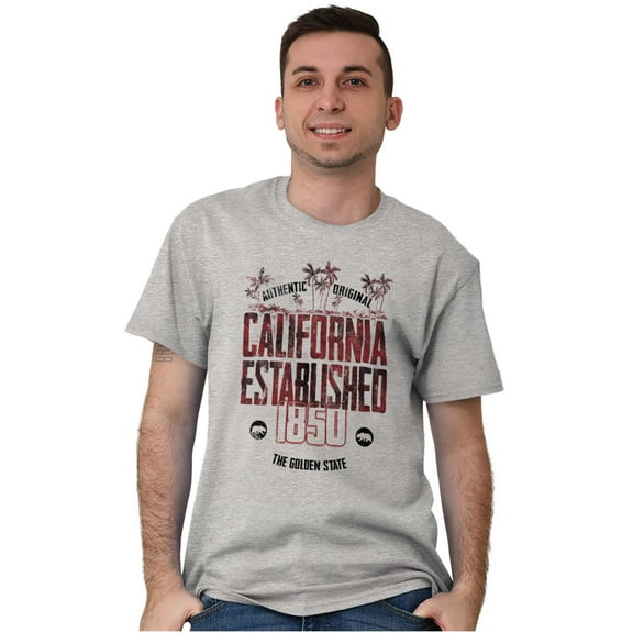 California Outdoors Beach Palm Trees Men's Graphic T Shirt Tees Brisco Brands S