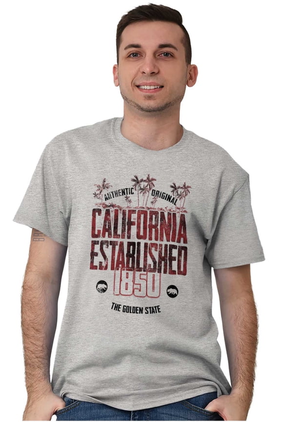 California Outdoors Beach Palm Trees Men's Graphic T Shirt Tees Brisco Brands S