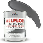 California Paints ALLFLOR Porch and Patio Low Luster Enamel Interior and Exterior Paint, Battleship Gray, 1 Quart