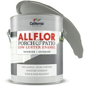 California Paints ALLFLOR Porch and Patio Low Luster Enamel Interior and Exterior Paint, Light Gray, 1 Gallon