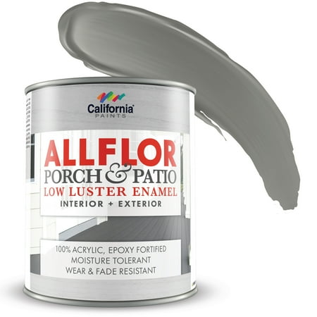 California Paints ALLFLOR Porch and Patio Low Luster Enamel Interior and Exterior Paint, Light Gray, 1 Quart