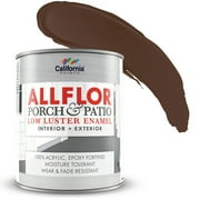 California Paints ALLFLOR Porch and Patio Low Luster Enamel Interior and Exterior Paint, Saddle Brown, 1 Quart
