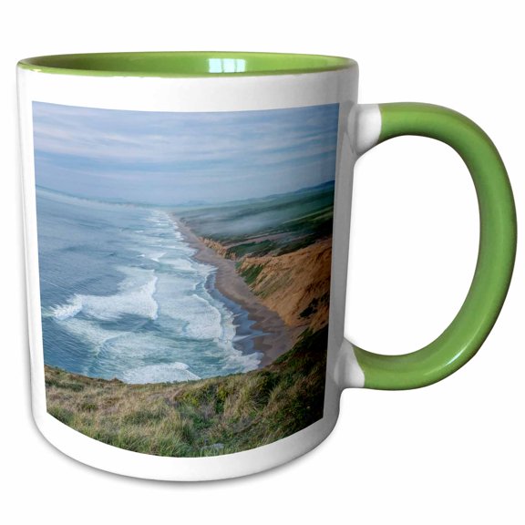 3drose, California, Point Reyes National Seashore, Point Reyes Beach, 11oz Two-tone Green Mug