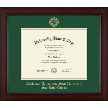 California Polytechnic State University San Luis Obispo Diploma Frame, Document Size 11" x 8.5"